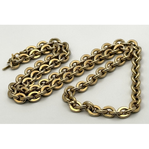 1296 - A Monet Gilded Metal Chain. 60cm