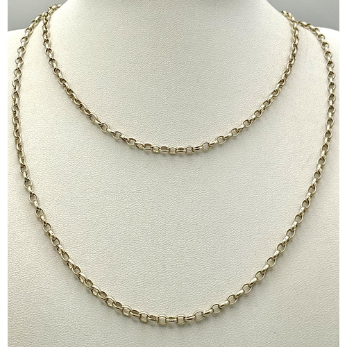 1387 - A Sterling Silver Belcher Link Matinee Length Chain. 78cm. 17g