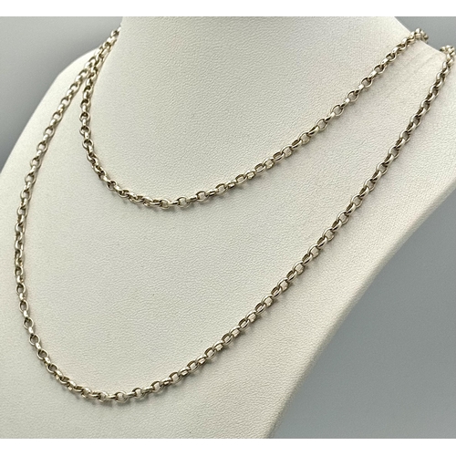 1387 - A Sterling Silver Belcher Link Matinee Length Chain. 78cm. 17g