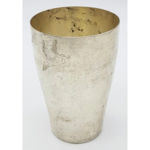 479 - A 3rd Reich Pre War Flying Club Silver Plated Mess Tumbler.