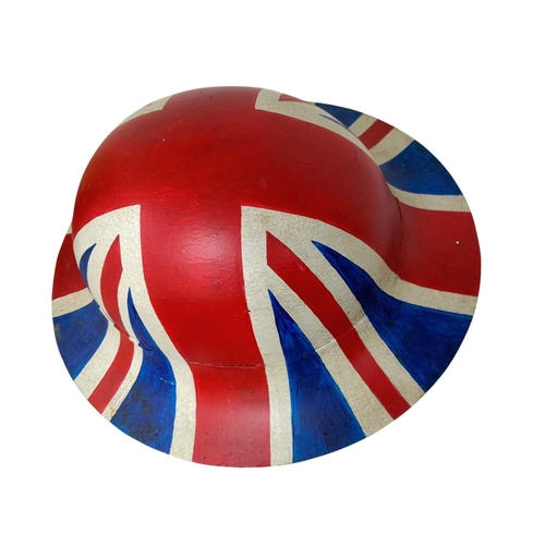 493 - A WW2 Patriotic D-Day Celebration Union Jack Painted Zuckerman Civil Defence Helmet.