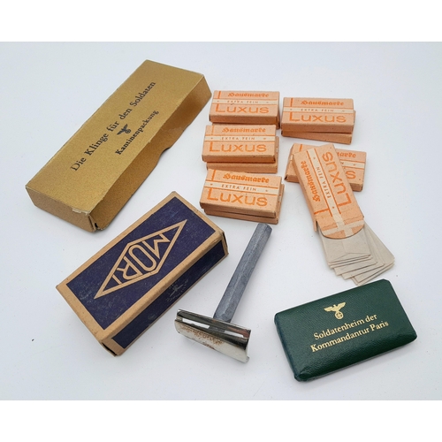 521 - A WW2 German Razor, Spare Blades and Soap Set.