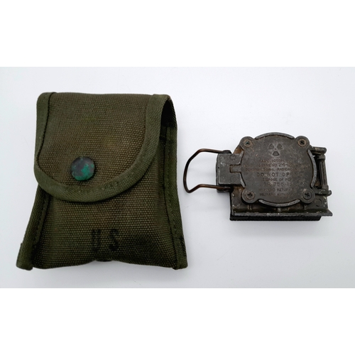 528 - A Vietnam War Era US M-1950 Lensatic Compass Dated 1969 in an M-1956 Pouch.