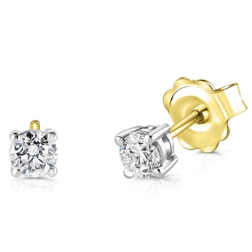 1144 - A PAIR OF 18CT YELLOW AND WHITE GOLD 1.64CT LAB GROWN DIAMOND STUD EARRINGS, TOTAL DIAMOND WEIGHT OF... 