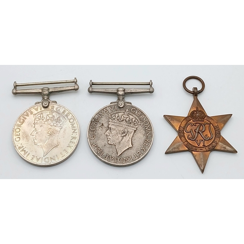 1401 - Three WW2 Medals - 2 x Service medals and a Star Medal.