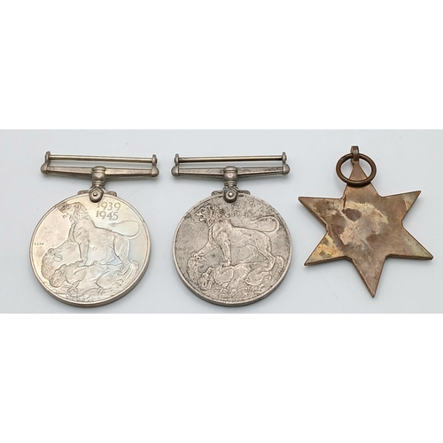 1401 - Three WW2 Medals - 2 x Service medals and a Star Medal.