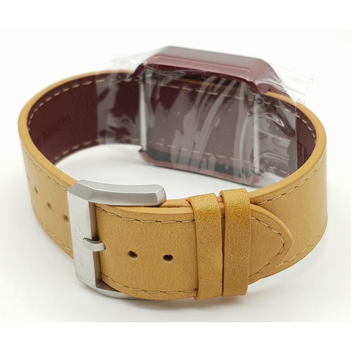 416 - A Verticale Mechanical Top Winder Gents Watch. Brown leather strap. Ceramic red skeleton case - 34mm... 