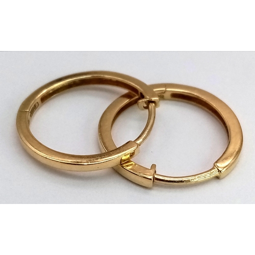 86 - A Pair of Messika 14k Gold Small Hoop Earrings. 1.3g