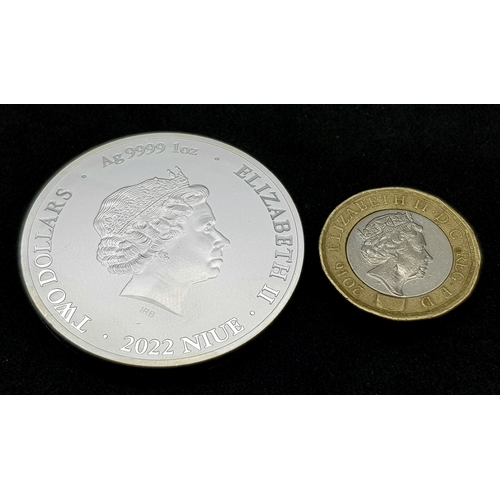 495 - A Mint Condition, Fine Silver (.9999) 1 Ounce (31.44 grams) 2022 Queen Elizabeth ‘Bitcoin’.