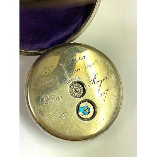 204 - A Gustave sandoz c1800s half hunter pocket watch , winds from the back. Very unusual piece. As found... 