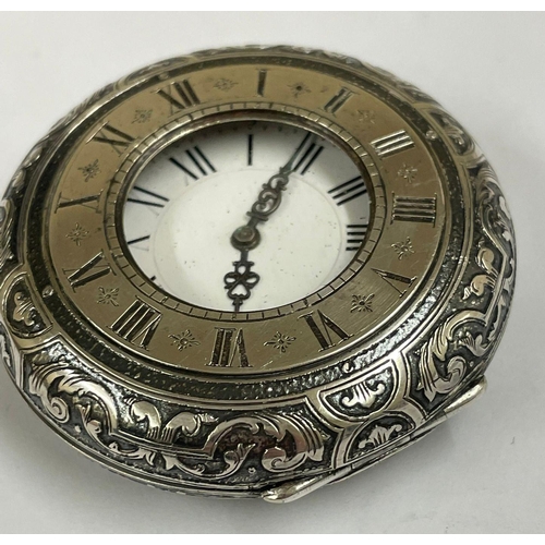 204 - A Gustave sandoz c1800s half hunter pocket watch , winds from the back. Very unusual piece. As found... 