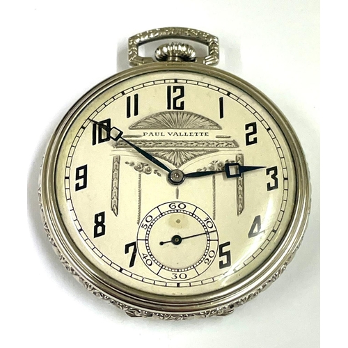 459 - A 14K gold filled art deco pocket watch Paul Valette. As found. Ref: Lu10