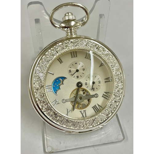 473 - A  Moonphase pocket watch. Working when wound, As Found. Ref: Lu4