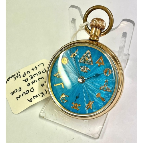 64 - A Vintage gents Masonic pocket watch. In working order. Ref: Lu6