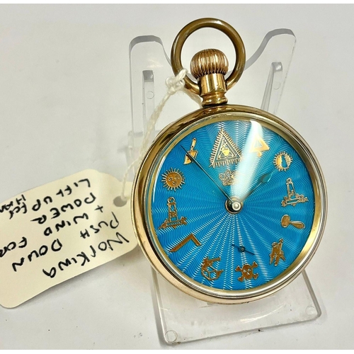 64 - A Vintage gents Masonic pocket watch. In working order. Ref: Lu6