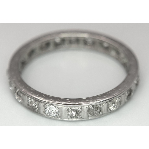 134 - A 9K WHITE GOLD DIAMOND FULL ETERNITY RING 0.70CT , 3.2G TOTAL WEIGHT, SIZE R. Ref: SC 2025