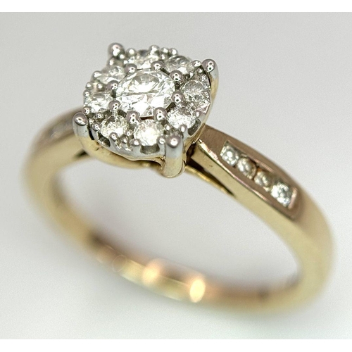 234 - A 9K YELLOW GOLD DIAMOND RING 0.32CT , 2.7G TOTAL WEIGHT, SIZE L. Ref: 9259