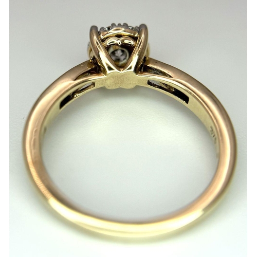 234 - A 9K YELLOW GOLD DIAMOND RING 0.32CT , 2.7G TOTAL WEIGHT, SIZE L. Ref: 9259