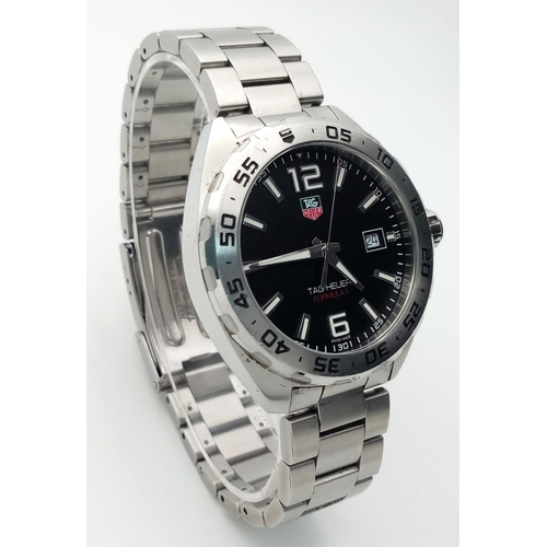 241 - A Tag Heuer Formula 1 Gents Quartz Watch. Stainless steel bracelet and case - 42mm. Black dial with ... 