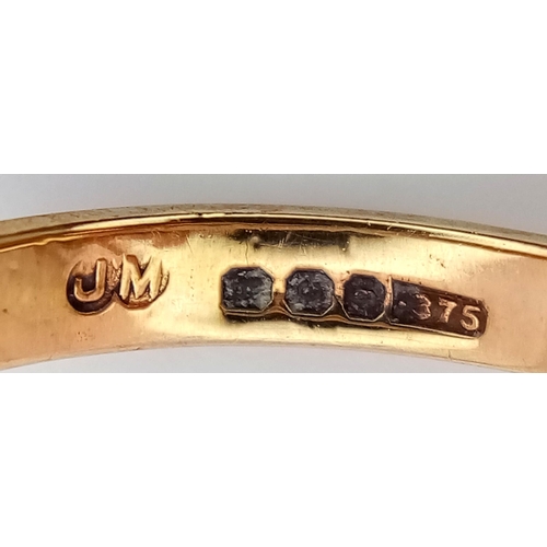 299 - A 9K YELLOW GOLD ‘A’ INITIAL SIGNET RING, 2.9G TOTAL WEIGHT, SIZE F 1/2. REF: SH1841I