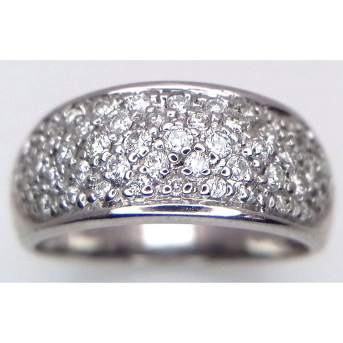 3 - AN 18K WHITE GOLD DIAMOND RING 0.50CT , 5.2G TOTAL WEIGHT, SIZE L. Ref: SC 2050