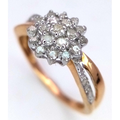 397 - A 9K YELLOW GOLD DIAMOND RING 0.25CT , 2G TOTAL WEIGHT, SIZE N. Ref: SC 2037