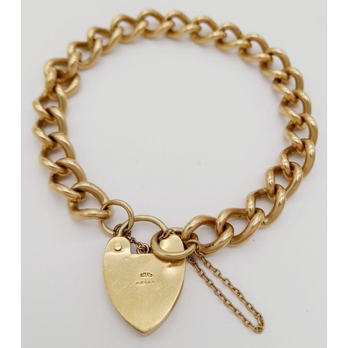 47 - A 9K YELLOW GOLD GATE BRACELET, 20CM  LENGTH, 31.2G TOTAL WEIGHT. REF: SH1859I