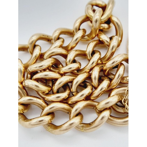 47 - A 9K YELLOW GOLD GATE BRACELET, 20CM  LENGTH, 31.2G TOTAL WEIGHT. REF: SH1859I