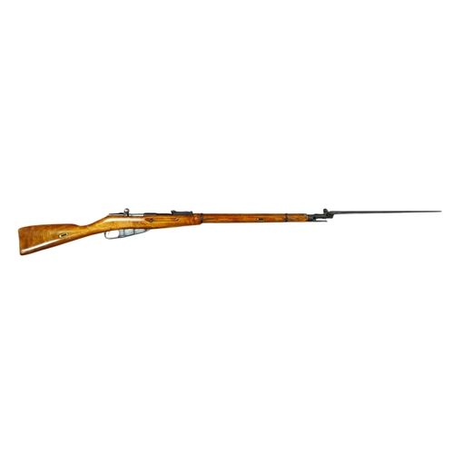 480 - A WW2 Era Deactivated Rusiian Mossin Nagant Bolt Action Rifle with Bayonet. 28.75 inch barrel length... 