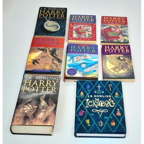 502 - A Collection of Eight Harry Potter/ J.K. Rowling Books Comprising: Two First Edition Hardbacks of Ha... 