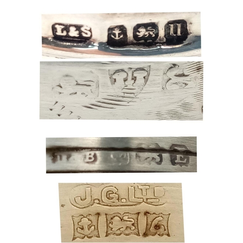 592 - Four Antique Silver Napkin Rings, Various Designs and Ages (one slightly AF). Comprising One Hallmar... 