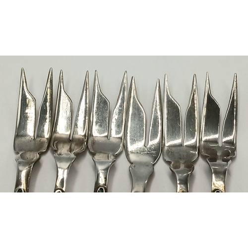 98 - Fabulous vintage set of SILVER and MALACHITE Cake/Patisserie Forks. Originally purchased from the SI... 