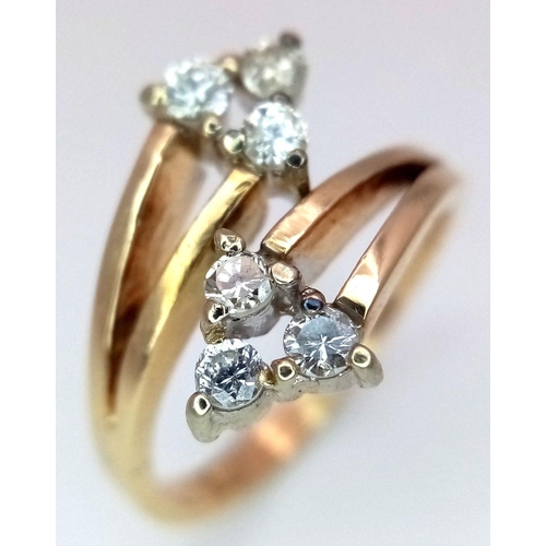 169 - A 14K YELLOW GOLD DIAMOND RING 0.25CT , 3.3G TOTAL WEIGHT, SIZE J. Ref: SC 2040