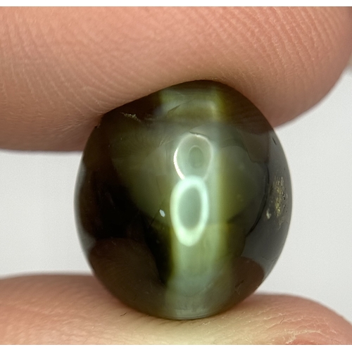 45 - A RARE LOOSE CATS EYE CHRYSOBERYL 12CT APPROX, 2.3G TOTAL WEIGHT. Ref: JLA 170