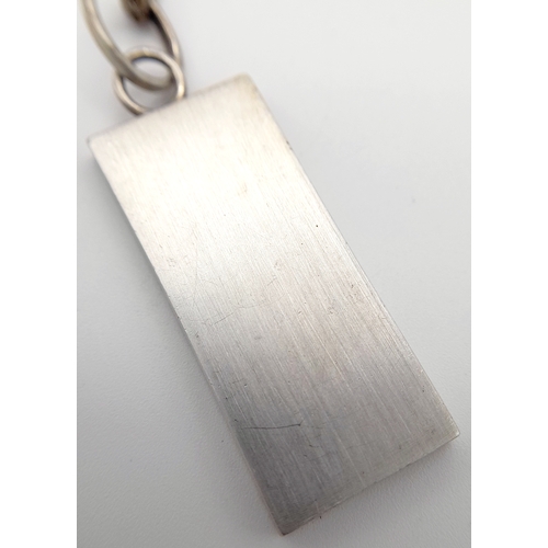 627 - A Vintage 1977 (Jubilee Year) Silver Ingot Pendant Necklace. 46cm Length Sterling Silver Twist Chain... 