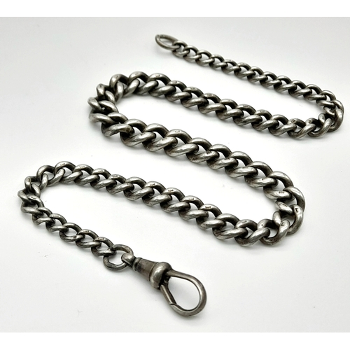 70 - Antique SILVER WATCH CHAIN . Every Link having a Silver assay Stamp. 32 cm.