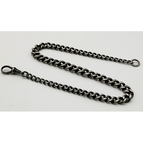 70 - Antique SILVER WATCH CHAIN . Every Link having a Silver assay Stamp. 32 cm.