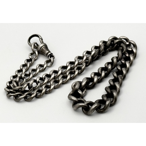 259 - Antique SILVER WATCH CHAIN. Hallmark for Rosenthal, Birmingham circa 1900. All links SILVER stamped.... 