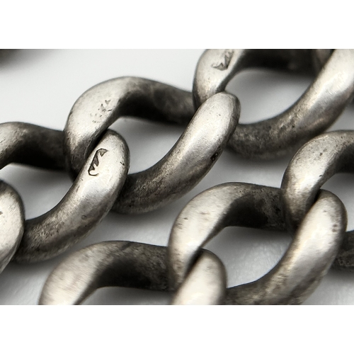 259 - Antique SILVER WATCH CHAIN. Hallmark for Rosenthal, Birmingham circa 1900. All links SILVER stamped.... 