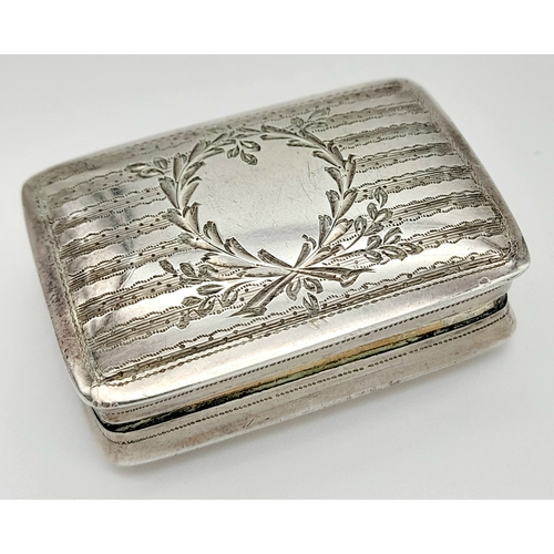 35 - Antique GEORGE III SILVER VINAIGRETTE. Clear hallmark for Joseph Willmore, Birmingham circa 1800. Be... 