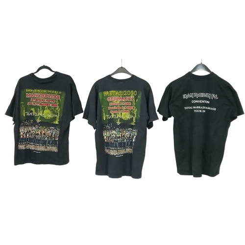 350 - 3 x Genuine Vintage IRON MAIDEN TOUR T SHIRTS. To include Brave New World Manchester 2000, Metal Ger... 