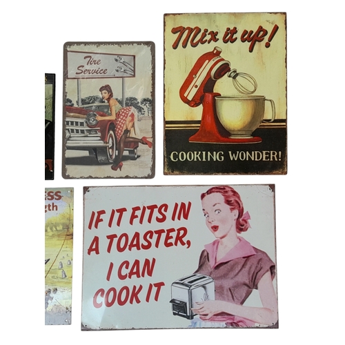 637 - Selection of Vintage METAL SIGNS to include GUINESS, CHARLES DICKENS, etc. Please see all pictures.