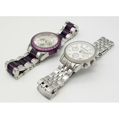 641 - Two Ladies Designer Quartz Dress Watches Comprising: 1) A Michael Kors, Mother of Pearl Face Watch M... 