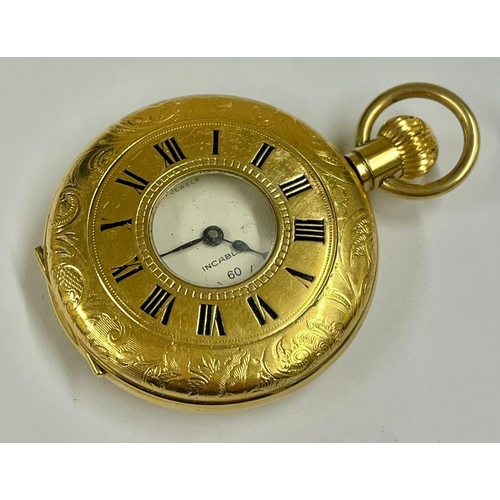 605 - A Vintage half hunter pocket watch. In working order.
Ref: Lu14