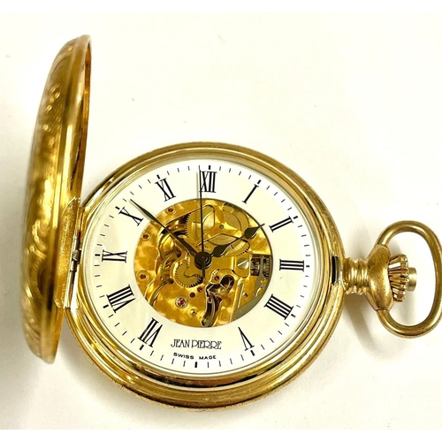 612 - A Half hunter skeletonised pocket watch. In working order.
Ref: Lu15