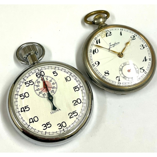 626 - A vintage stopwatch and pocket watch, in working order , Junghans good balance, not ticking.
Ref: Lu... 