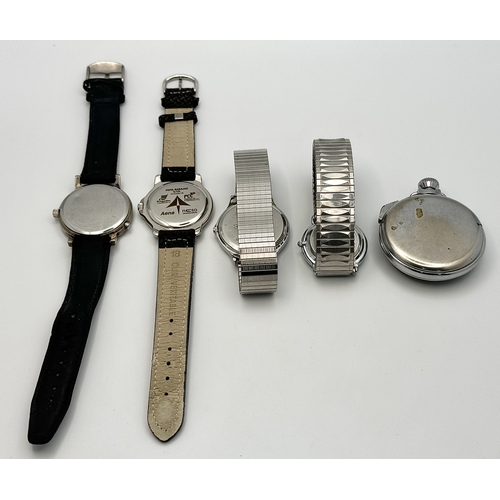 662 - A Parcel of Four Good Men’s Quartz Sports and Dress Watches and One Manual Wind Vintage Stop Watch. ... 