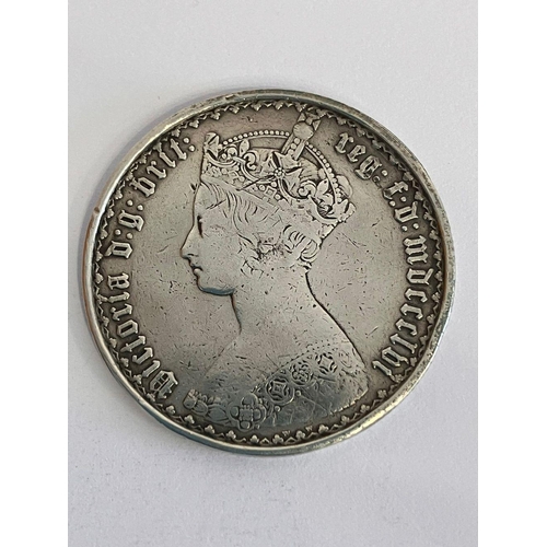 133 - Rare 1886 GOTHIC SILVER FLORIN. Very fine condition. Extremely low Mintage. Rare find in this condit... 