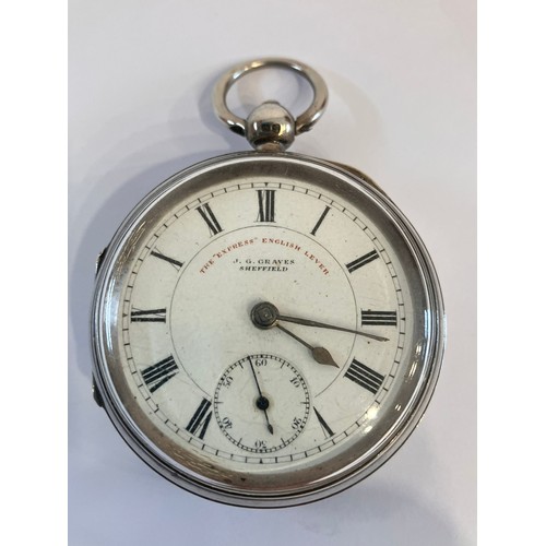 63 - Antique SILVER POCKET WATCH. Clear Makers Hallmark for Thomas Peter Hewitt, Chester 1901. Retailed b... 