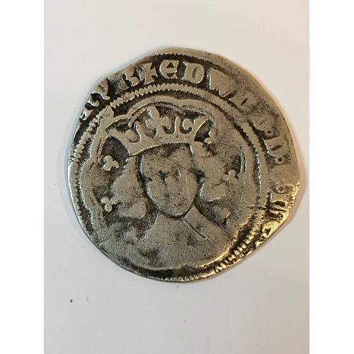 147 - EDWARD III (1327-1377) SILVER GROAT COIN. Nice head portrait with other side showing excellent Defin... 